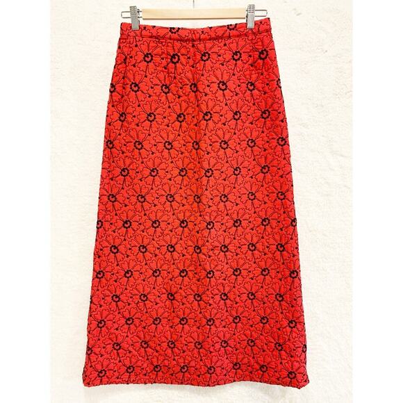 Vintage Maxi Skirt Handmade Pink and Black Blanket Material Size Measured Medium - Picture 1 of 9